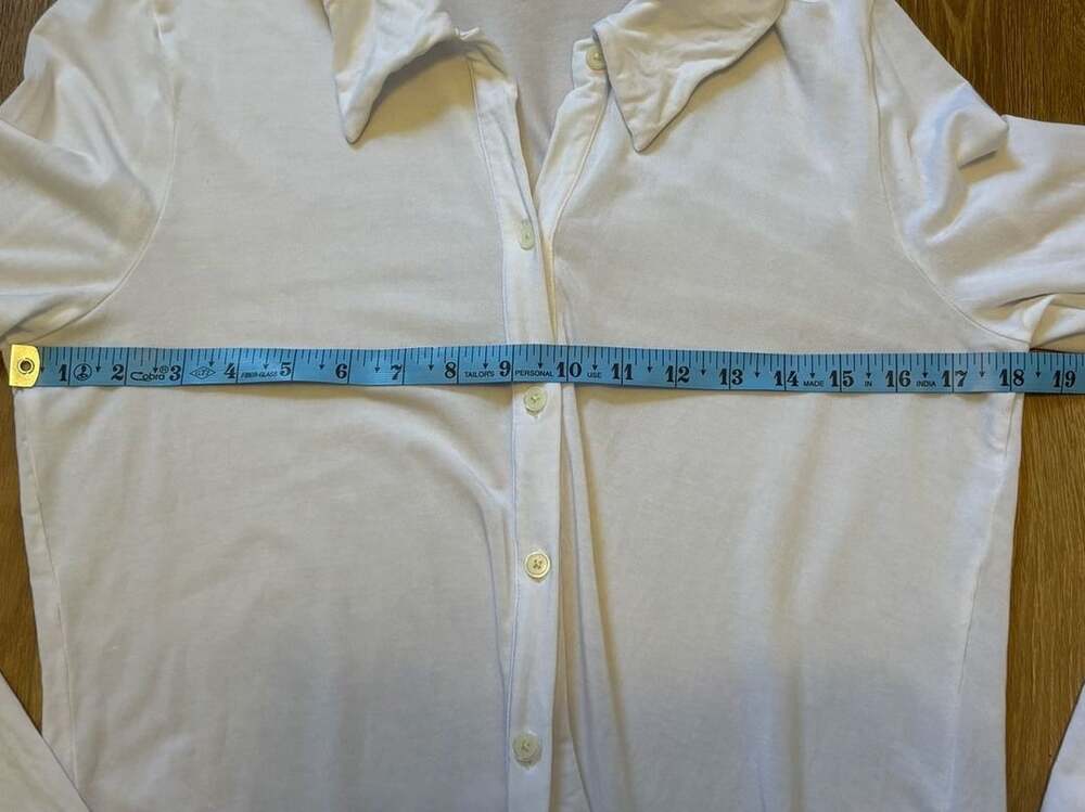 Wilfred Long Sleeve Button Down Shirt Size L White Tencel - Picture 5 of 6